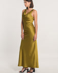 ROBE LONGUE SATIN PATTY BRONZE ROBE KOOKAI Mode Kookai