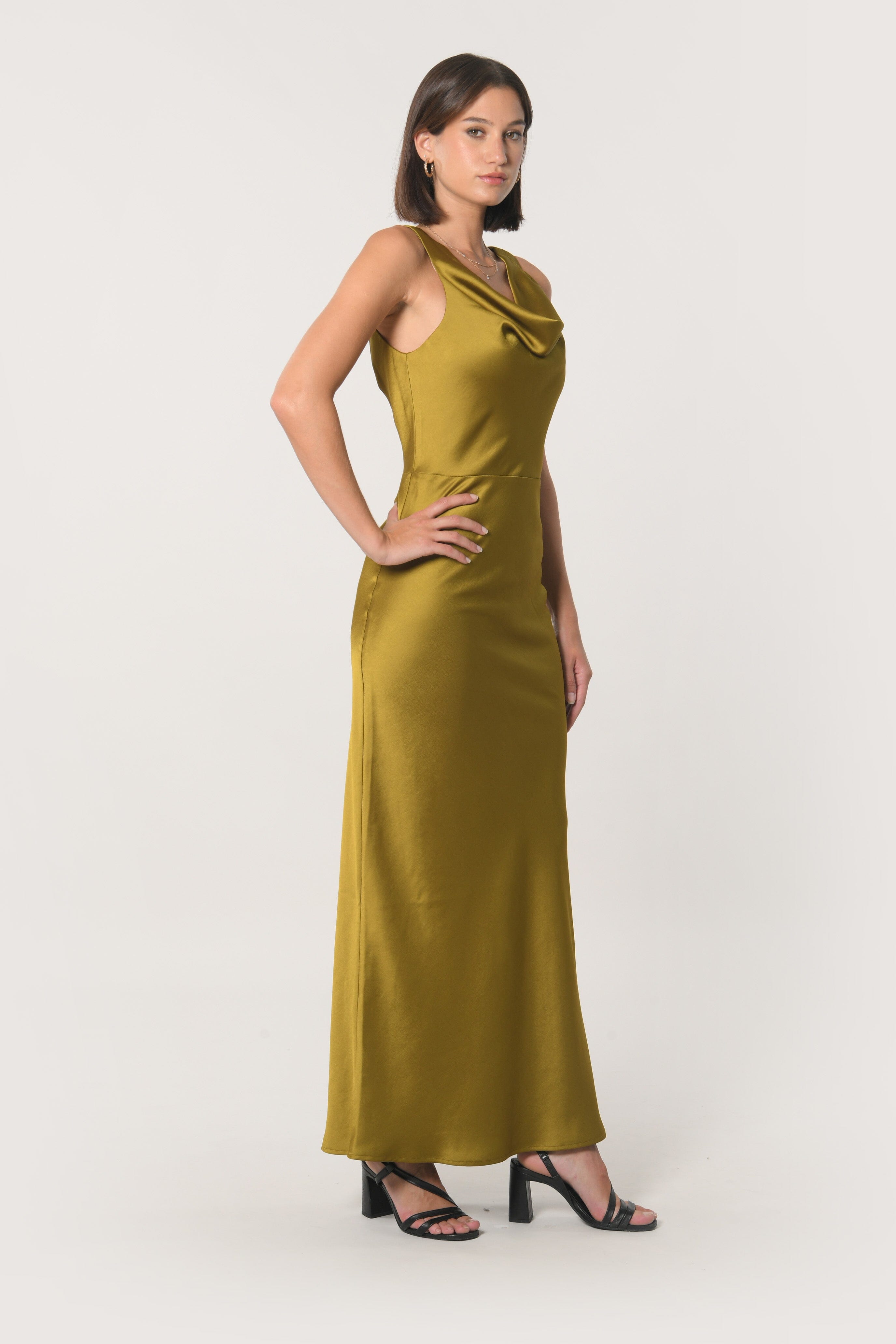 ROBE LONGUE SATIN PATTY BRONZE ROBE KOOKAI Mode Kookai