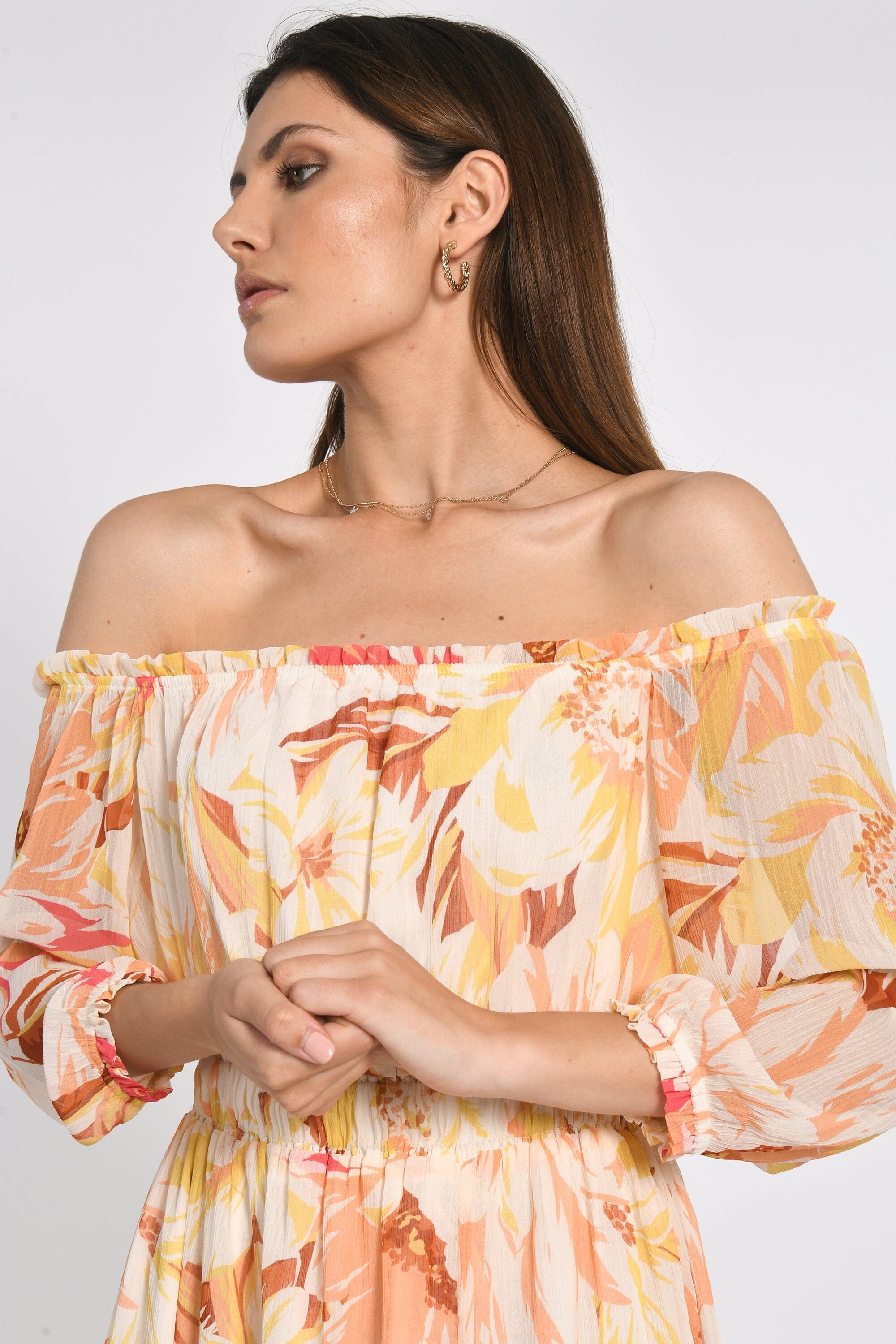 ROBE LONGUE SERENA MULTI BEIGE ROBE KOOKAI Mode Kookai