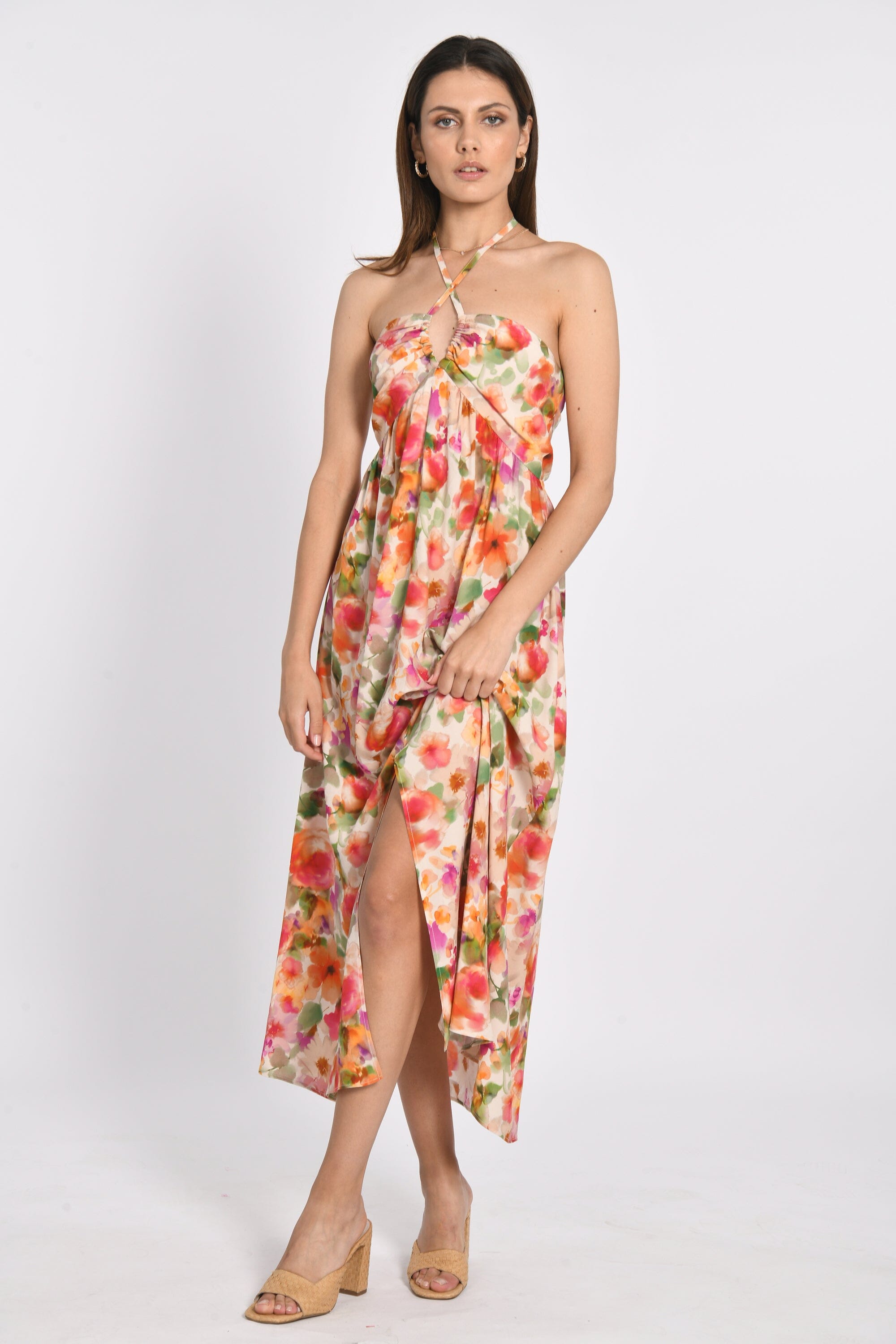 ROBE LONGUE SOPHIE FLORAL MULTICO ROBE NEW KOOKAI Mode Kookai