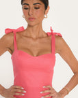 ROBE MIDI BRETELLES - ALICE - FUSCHIA ROBE NEW KOOKAI Mode Kookai