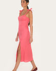 ROBE MIDI BRETELLES - ALICE - FUSCHIA ROBE NEW KOOKAI Mode Kookai