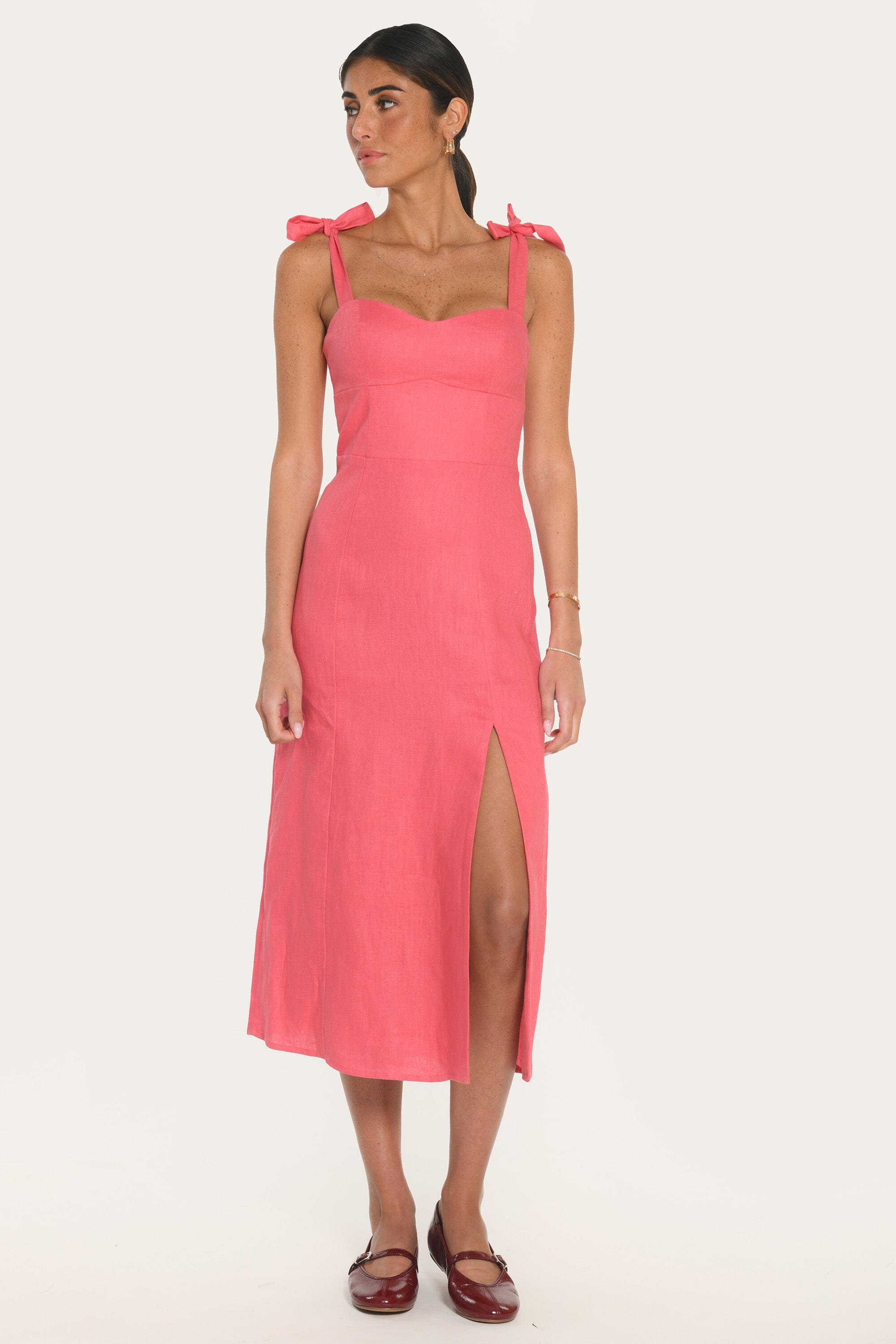 ROBE MIDI BRETELLES - ALICE - FUSCHIA ROBE NEW KOOKAI Mode Kookai