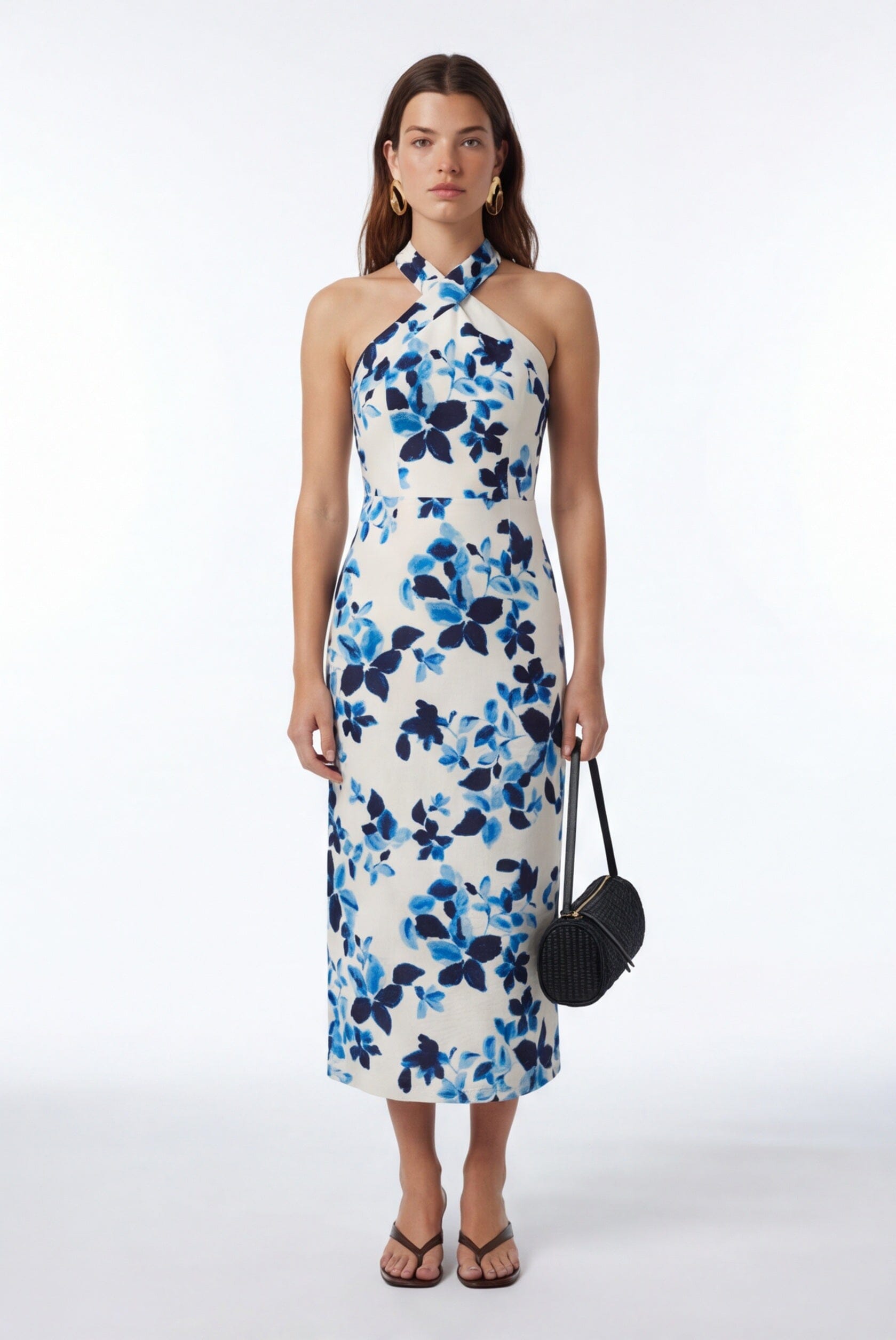 ROBE MIDI - CAPUCINE - INDIGO ROBE NEW KOOKAI Mode Kookai