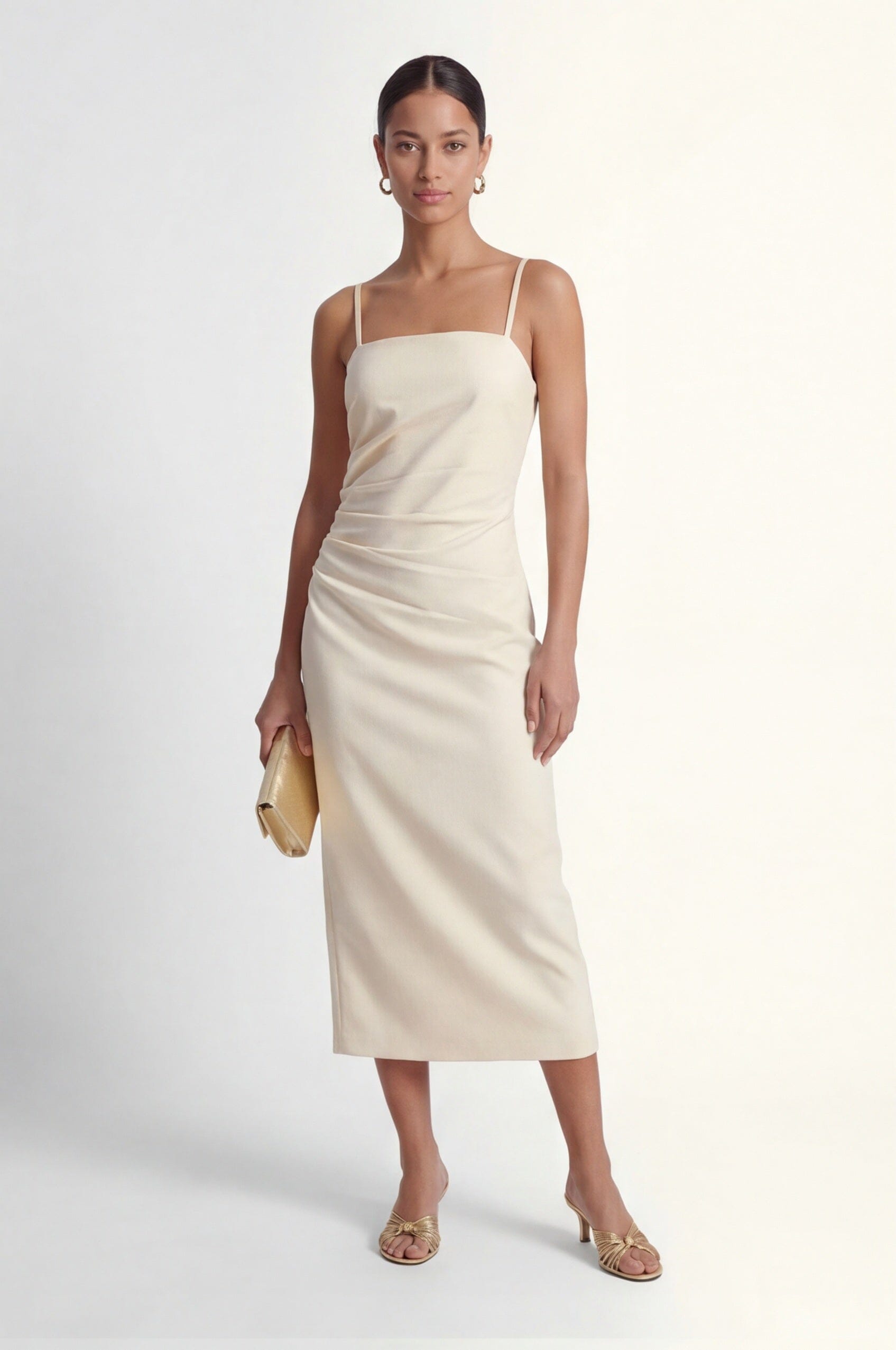 ROBE MIDI - CLARENCE - CREME ROBE NEW KOOKAI Mode Kookai