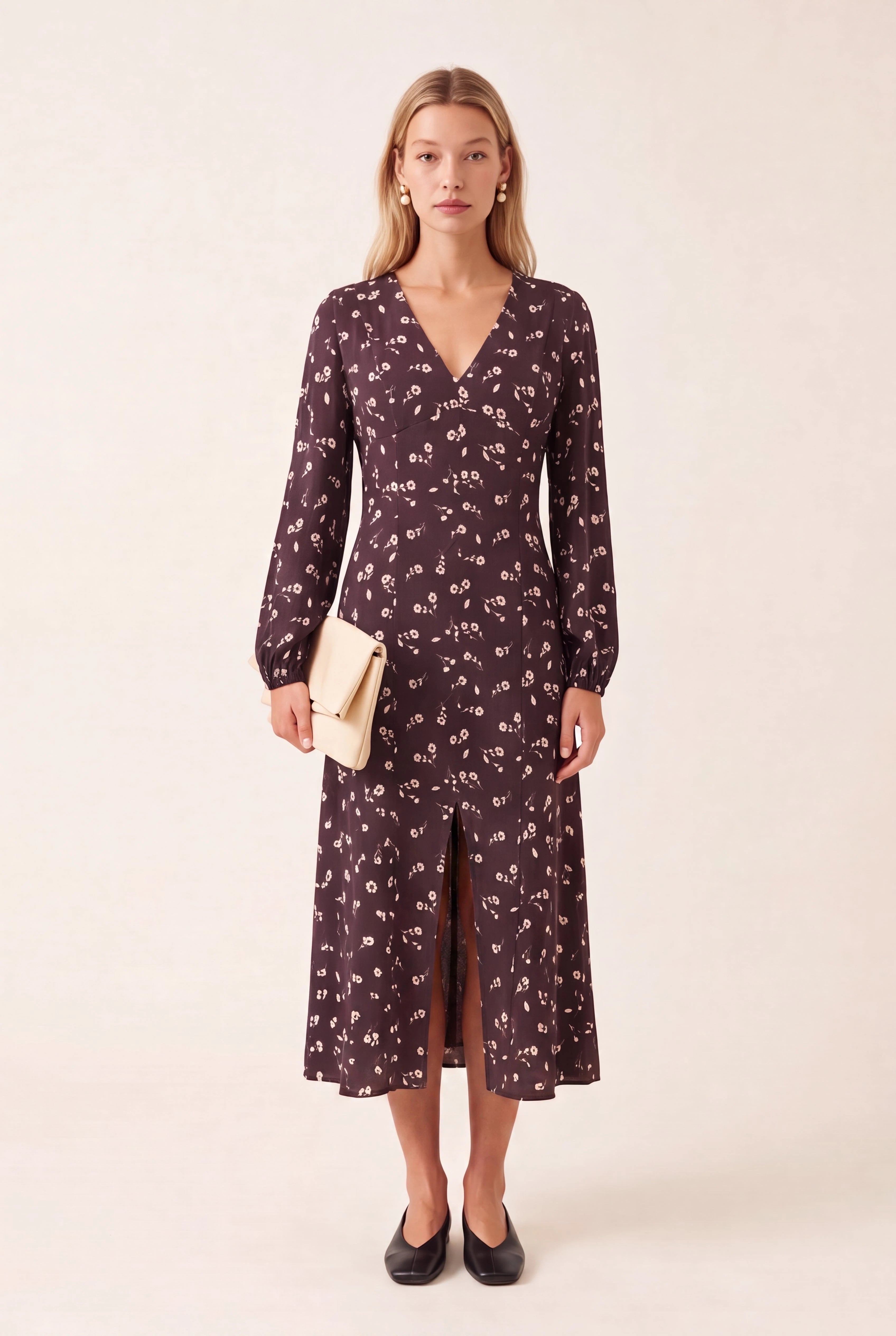 ROBE MIDI - DELILAH - CHOCOLAT ROBE NEW KOOKAI Mode Kookai