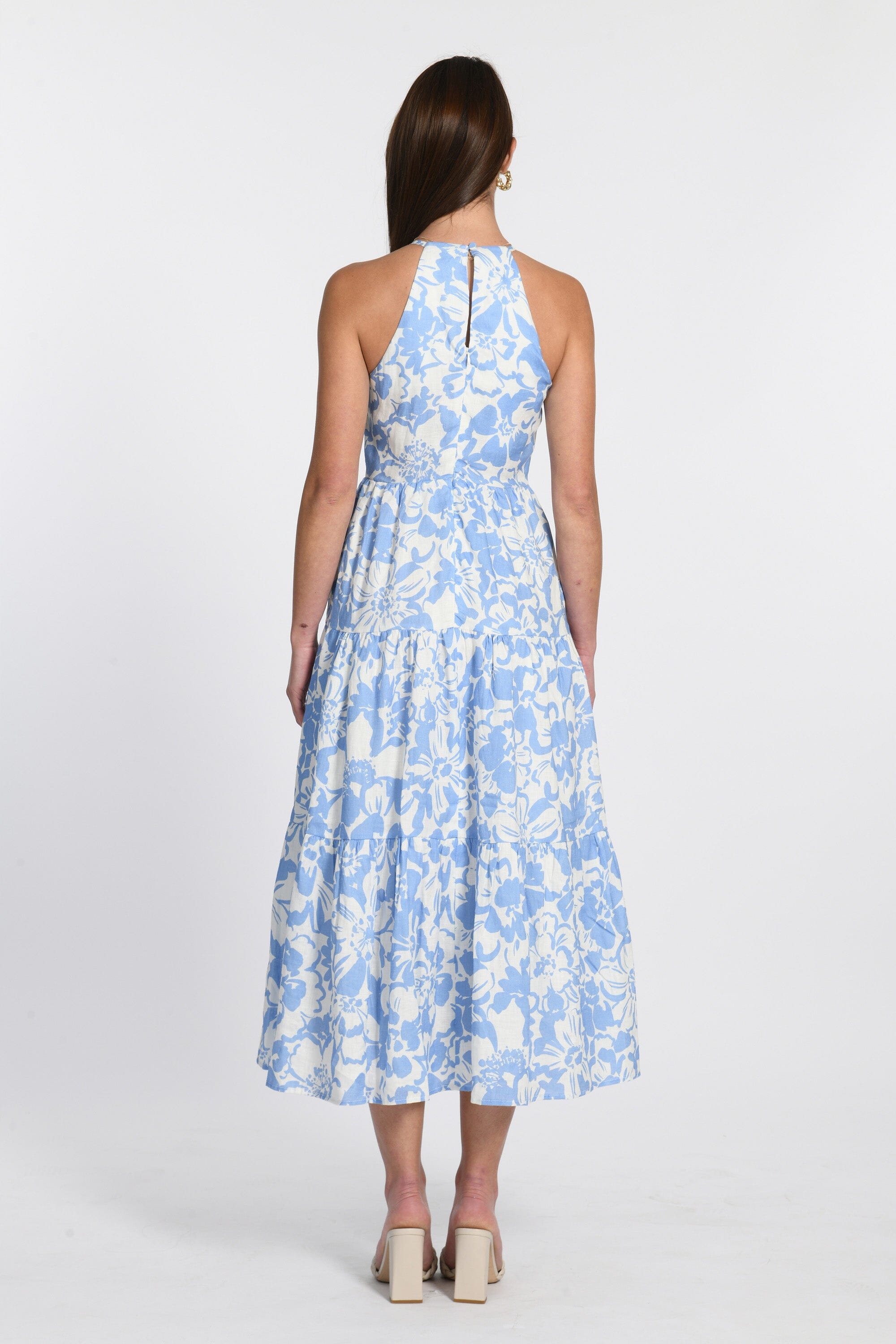 ROBE MIDI FLORA BLEU/BLANC ROBE KOOKAI Mode Kookai