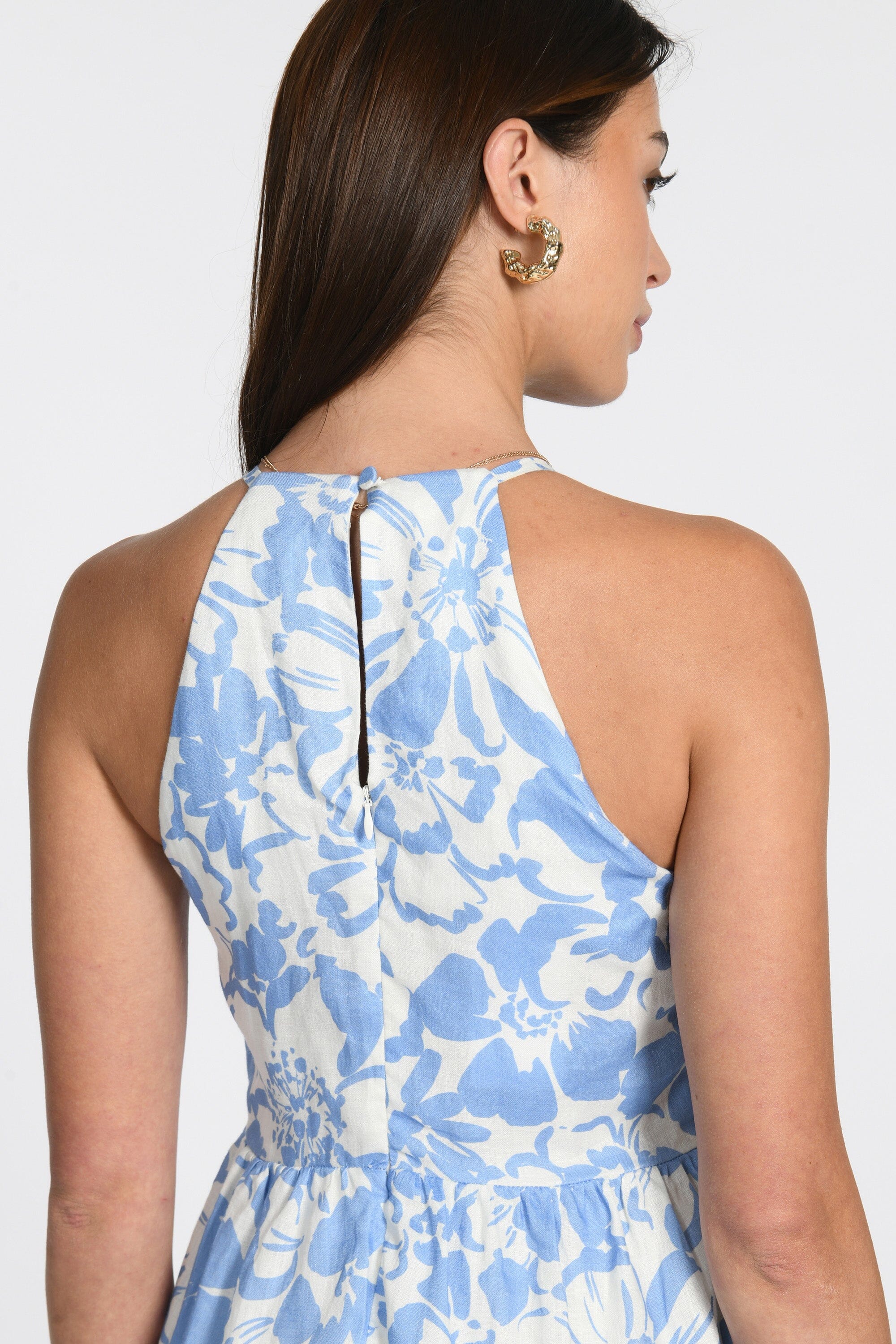 ROBE MIDI FLORA BLEU/BLANC ROBE KOOKAI Mode Kookai