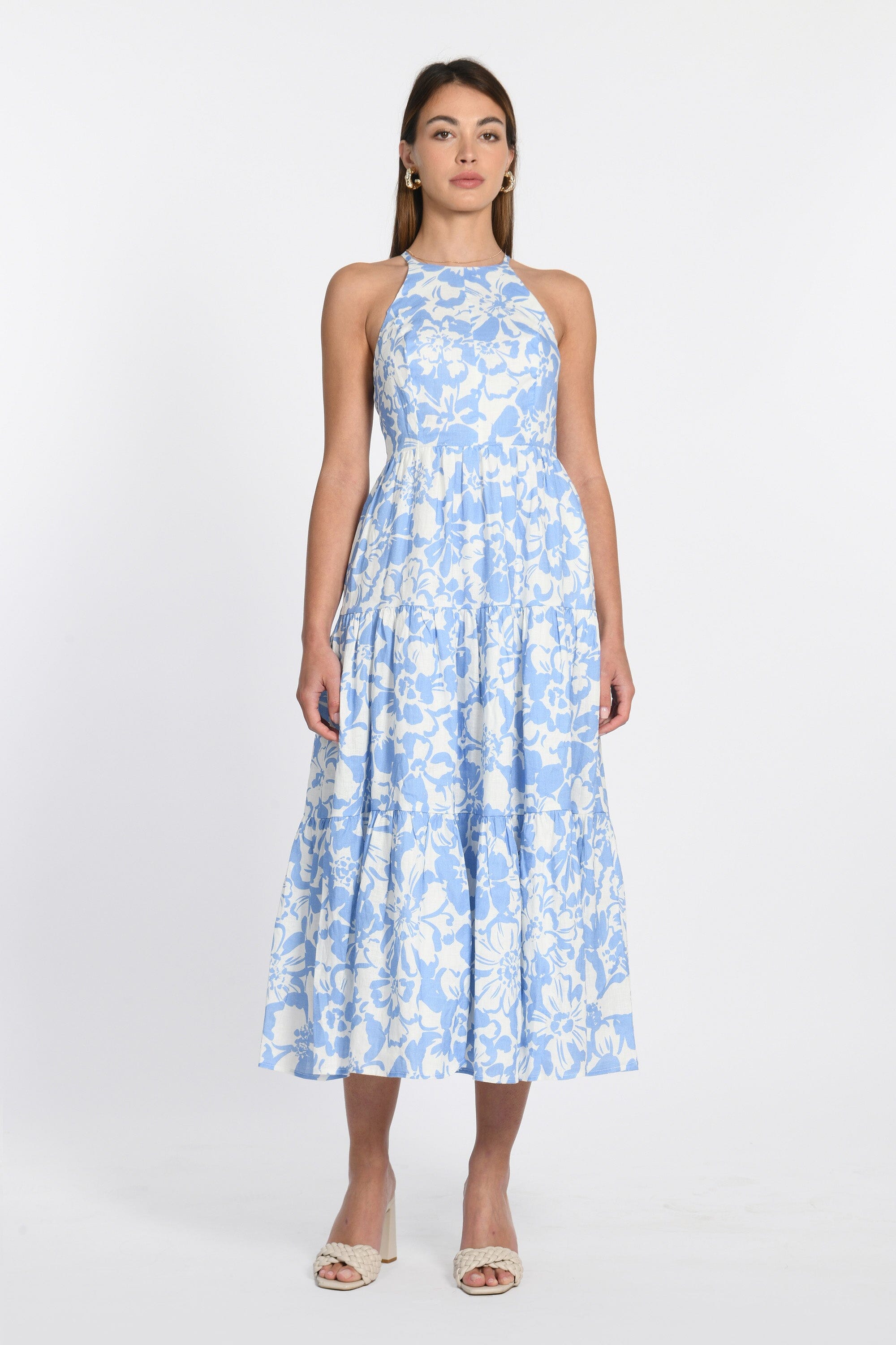 ROBE MIDI FLORA BLEU/BLANC ROBE KOOKAI Mode Kookai