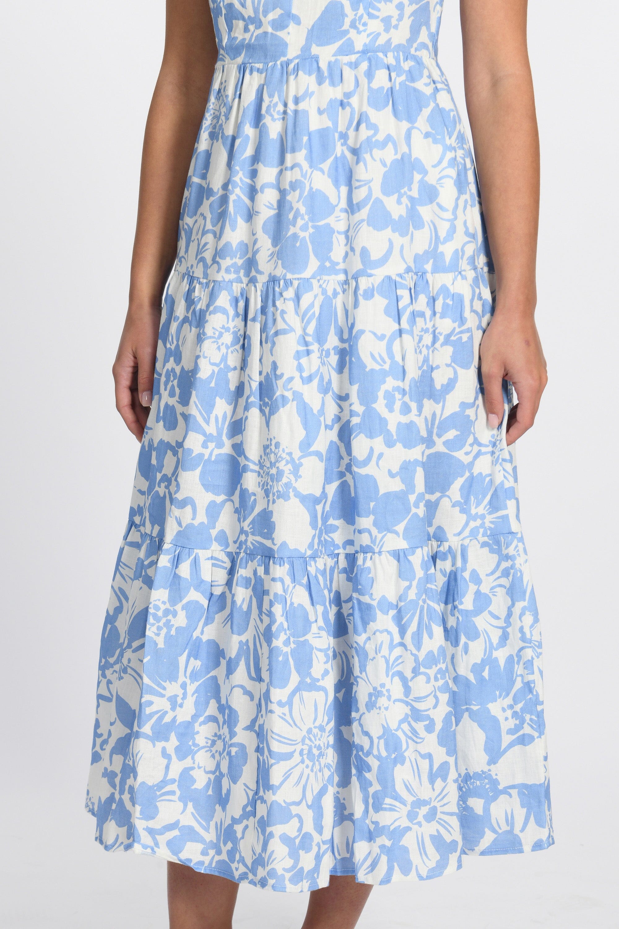 ROBE MIDI FLORA BLEU/BLANC ROBE KOOKAI Mode Kookai