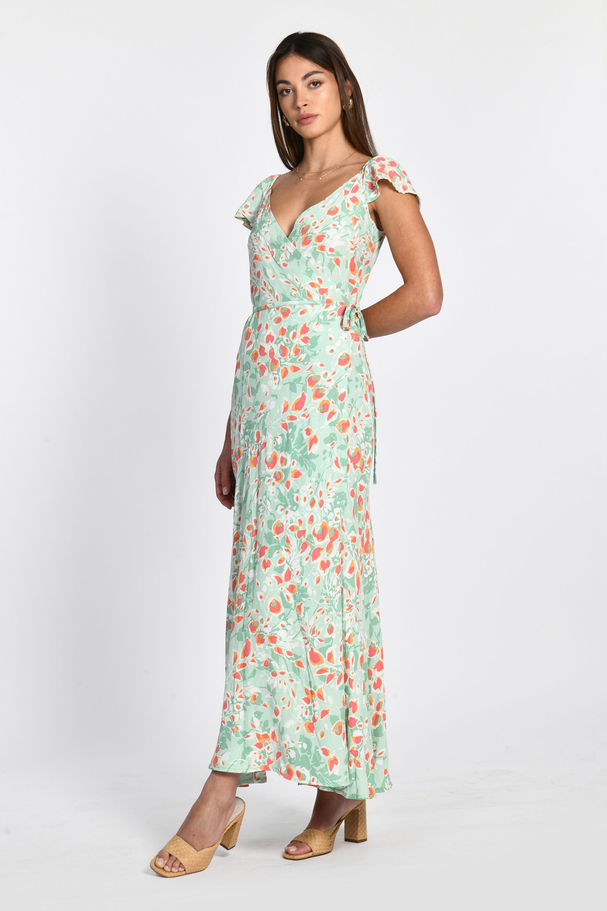 ROBE MIDI IMPRIMÉE ROSANNA MULTI VERT ROBE KOOKAI Mode Kookai