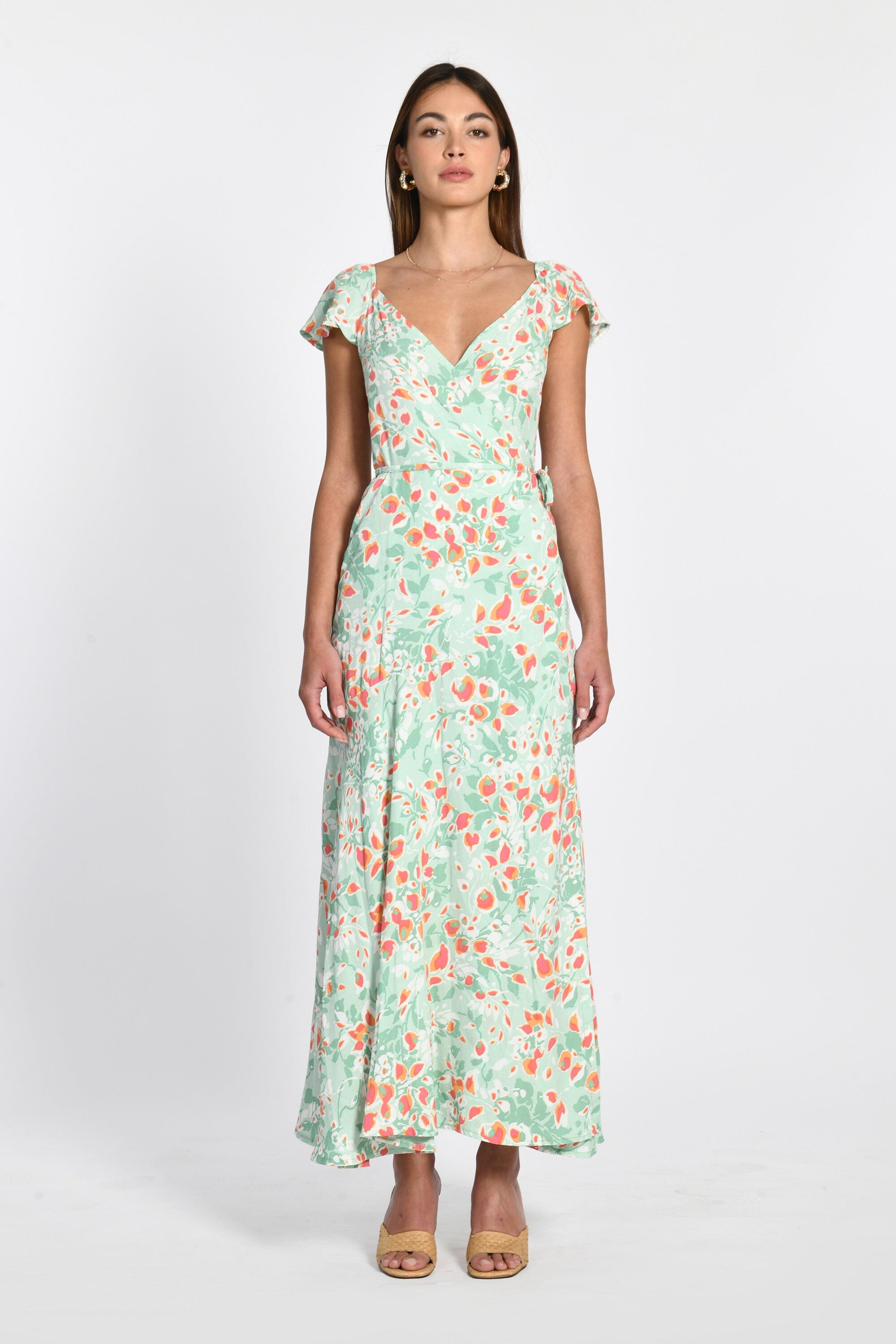 ROBE MIDI IMPRIMÉE ROSANNA MULTI VERT ROBE KOOKAI Mode Kookai