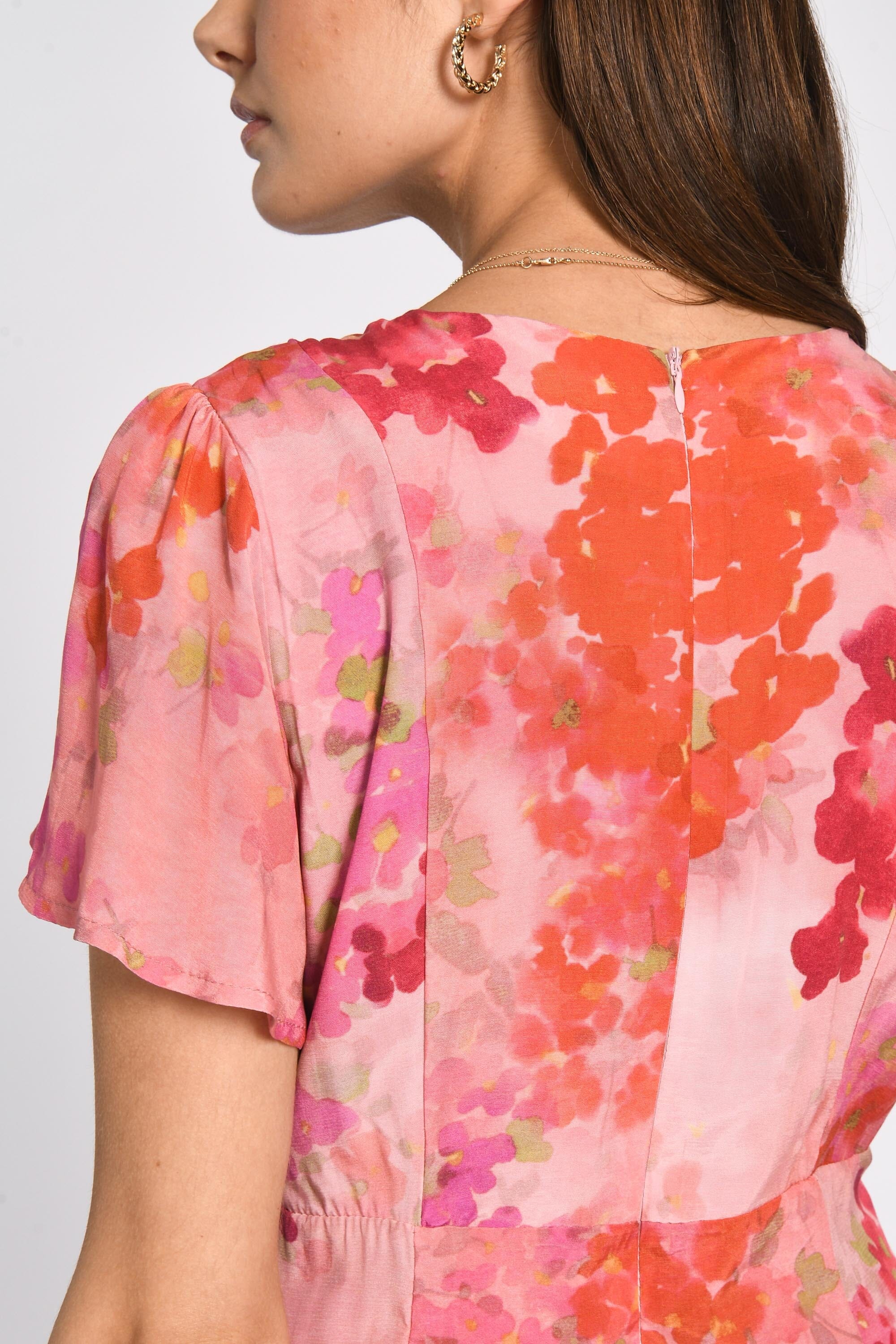 ROBE MIDI PAOLA FLEURS MULTI ROUGE ROBE KOOKAI Mode Kookai