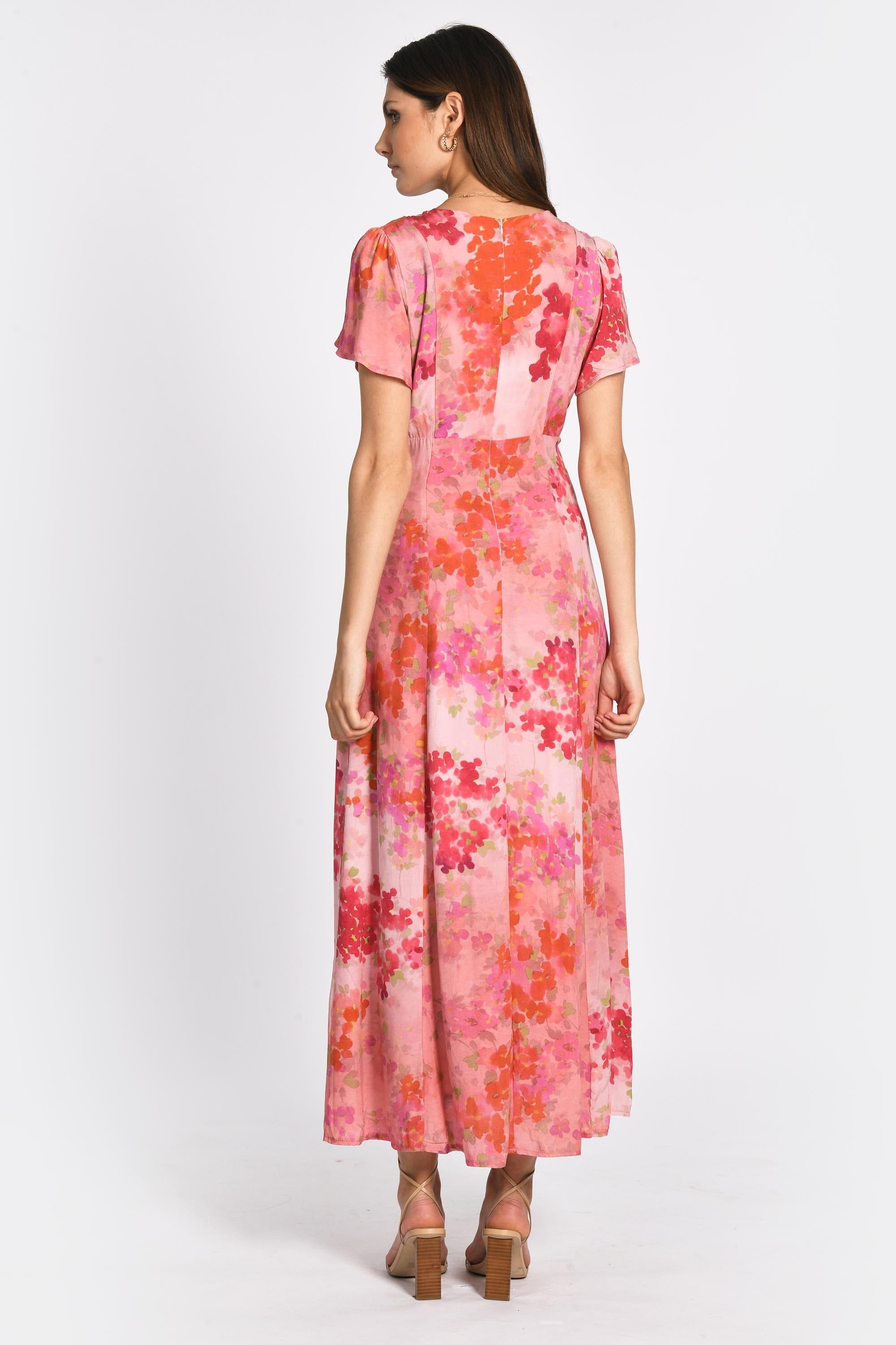 ROBE MIDI PAOLA FLEURS MULTI ROUGE ROBE KOOKAI Mode Kookai