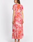 ROBE MIDI PAOLA FLEURS MULTI ROUGE ROBE KOOKAI Mode Kookai