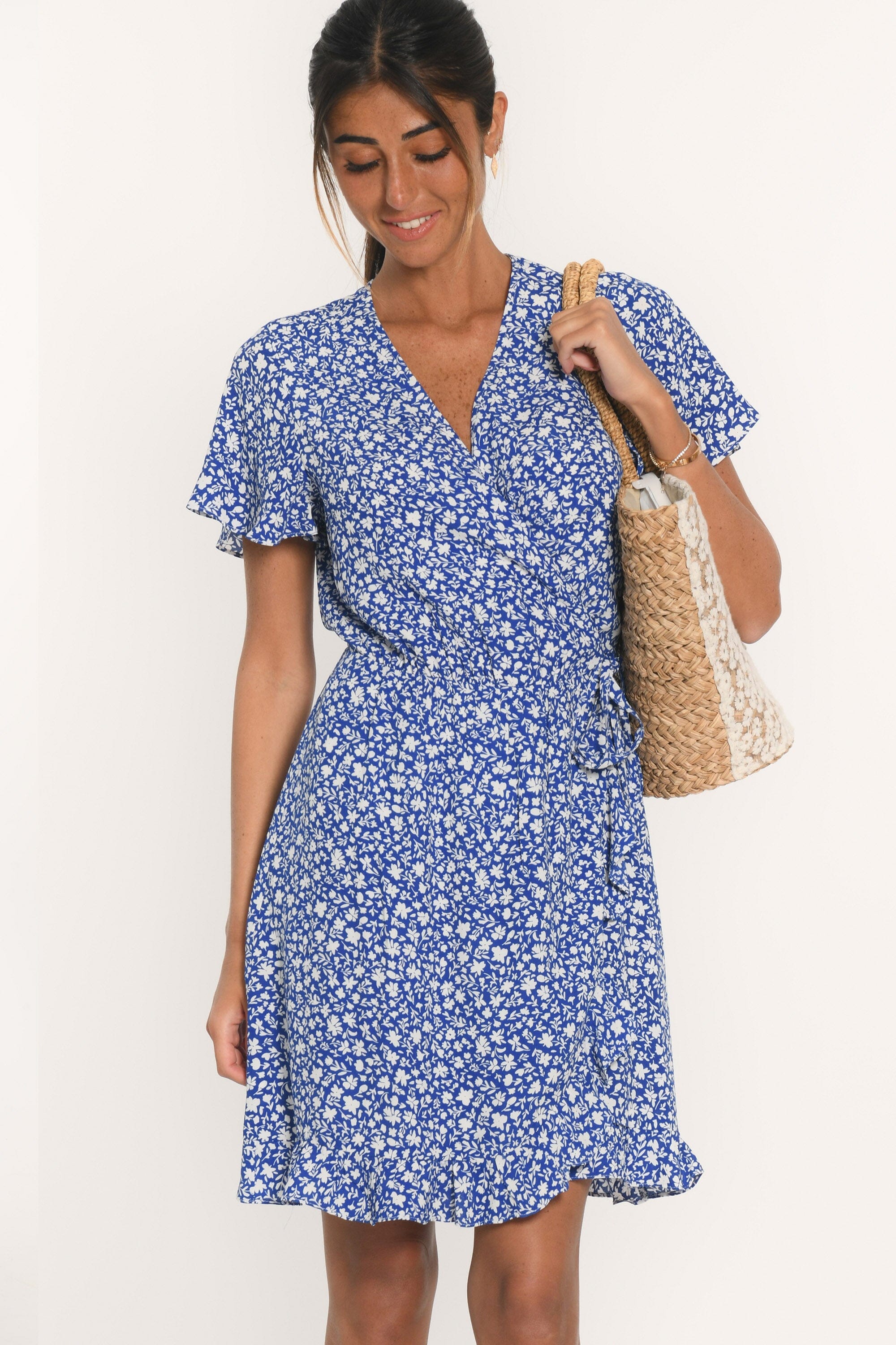 ROBE PORTEFEUILLE - ARENA - BLEU ROBE NEW KOOKAI Mode Kookai