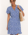 ROBE PORTEFEUILLE - ARENA - BLEU ROBE NEW KOOKAI Mode Kookai
