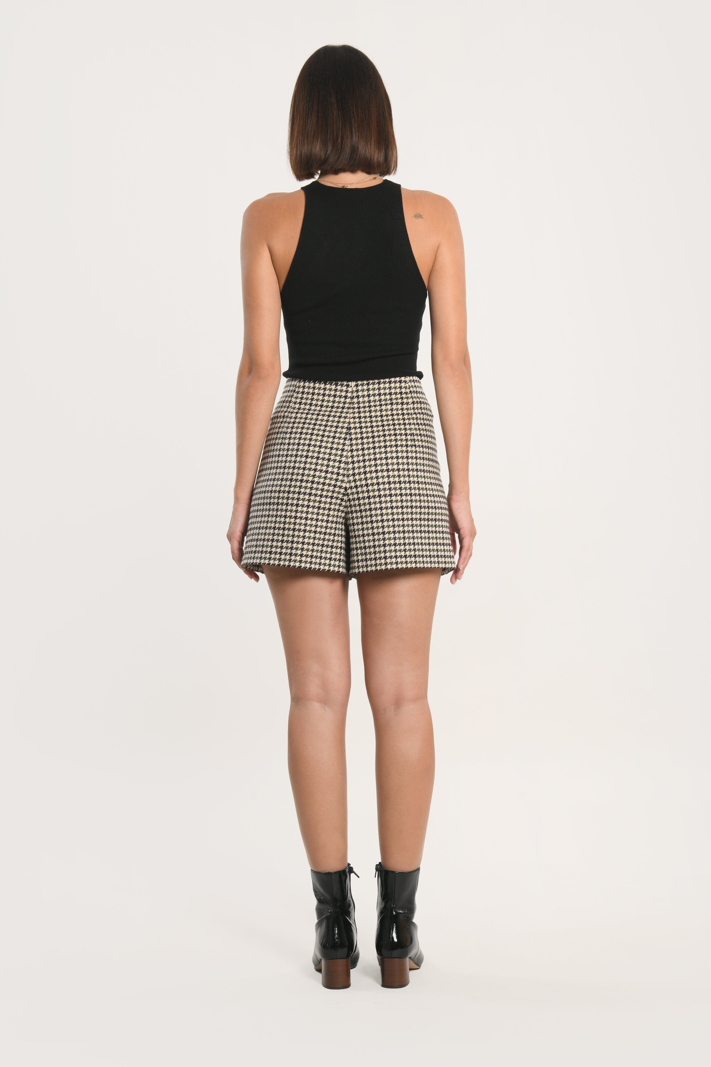 SHORT MARVIN PIED DE POULE KAKI SHORT KOOKAI Mode Kookai