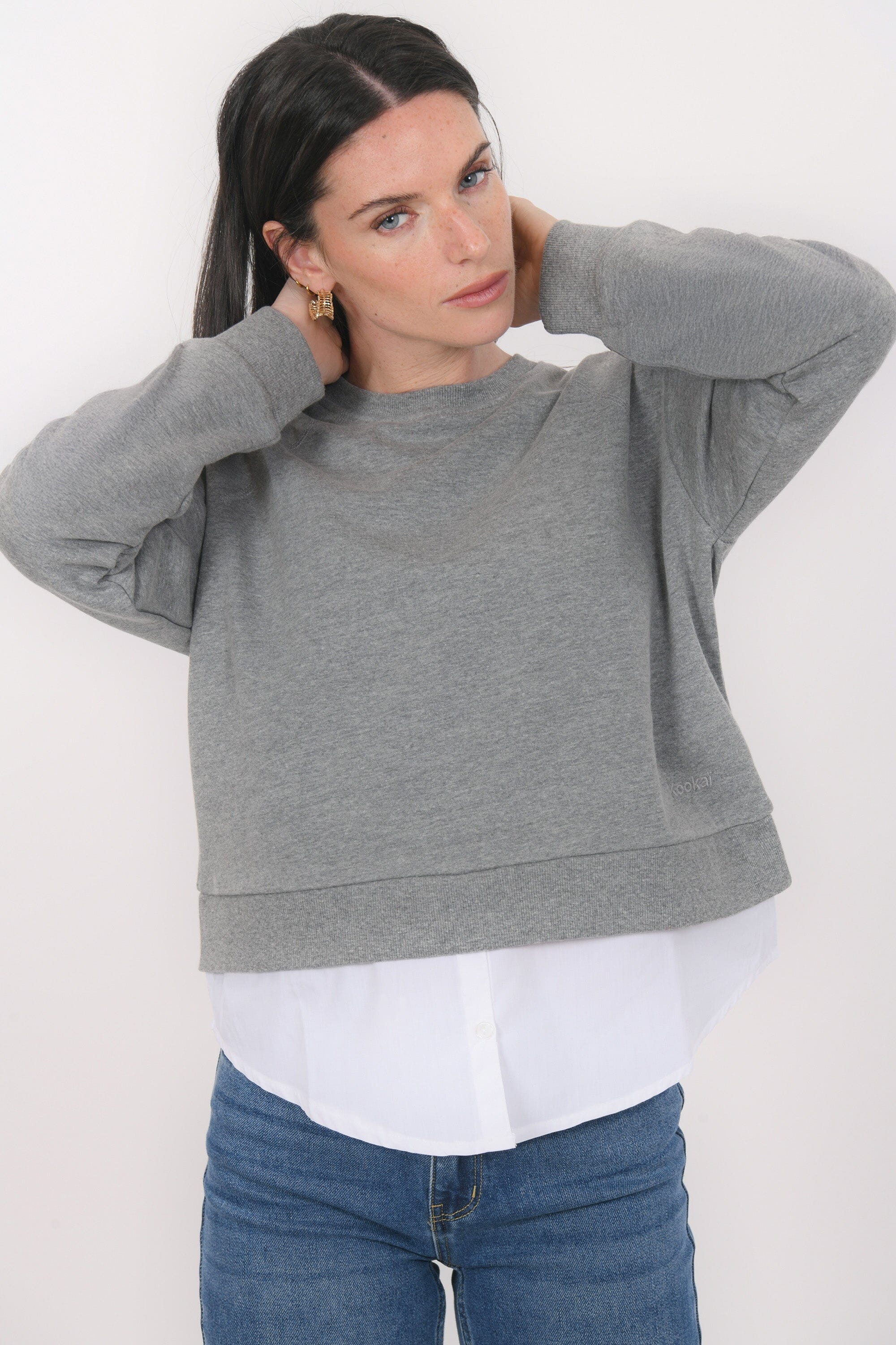 SWEAT- BISTA - GRIS TEE SHIRT NEW KOOKAI Mode Kookai