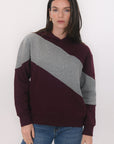 SWEAT - BISTA - GRIS/BORDEAUX TEE SHIRT NEW KOOKAI Mode Kookai
