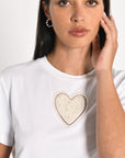 T-SHIRT CŒR PERLÉ NINA BLANC TEE SHIRT KOOKAI Mode Kookai