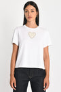T-SHIRT CŒR PERLÉ NINA BLANC TEE SHIRT KOOKAI Mode Kookai