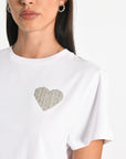 T-SHIRT CŒR STRASS LUNA BLANC TEE SHIRT KOOKAI Mode Kookai