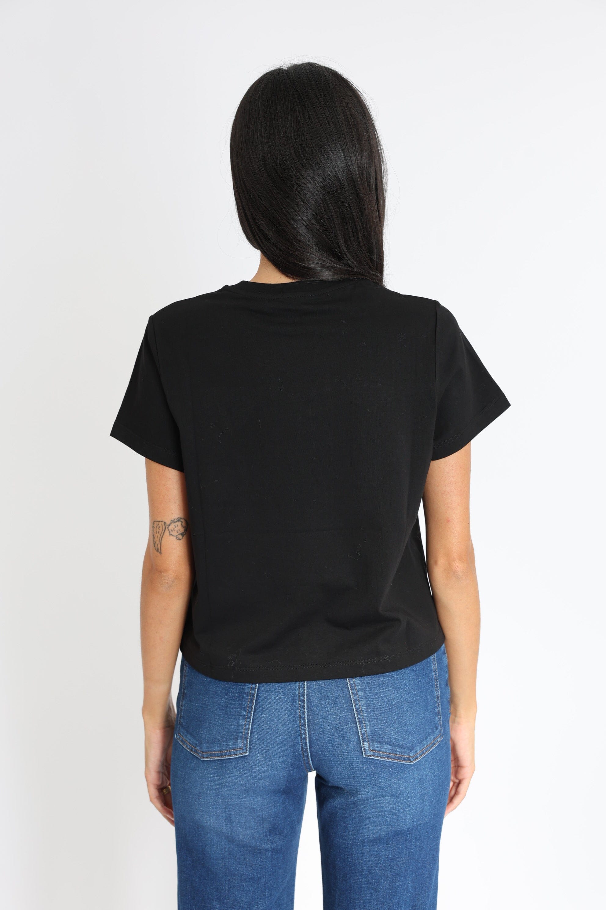 T-SHIRT CŒR STRASS LUNA NOIR TEE SHIRT KOOKAI Mode Kookai