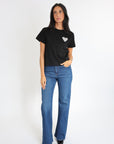 T-SHIRT CŒR STRASS LUNA NOIR TEE SHIRT KOOKAI Mode Kookai