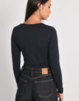 T-SHIRT COL CARRÉ CLEMENTINE NAVY TEE SHIRT KOOKAI Mode Kookai