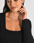 T-SHIRT COL CARRÉ CLEMENTINE NOIR TEE SHIRT KOOKAI Mode Kookai