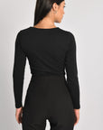 T-SHIRT COL CARRÉ CLEMENTINE NOIR TEE SHIRT KOOKAI Mode Kookai