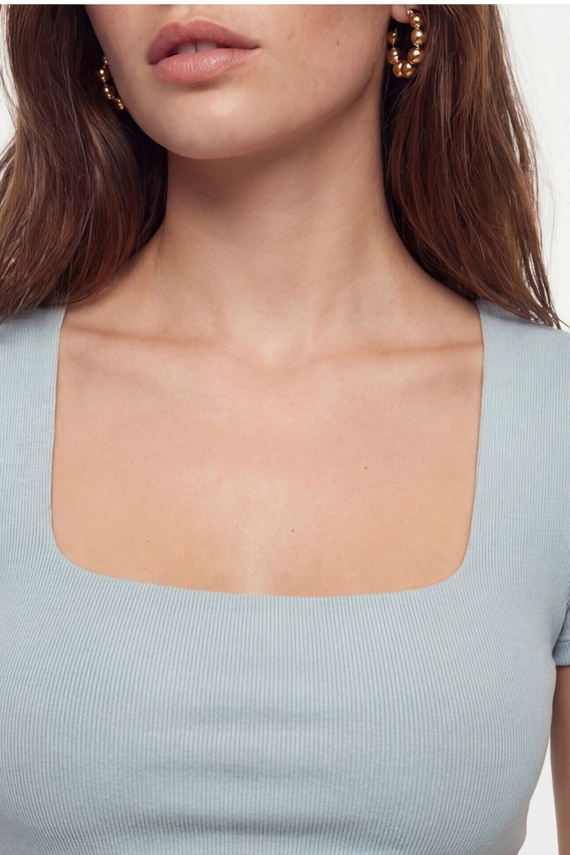 T-SHIRT COL CARRÉ - VIRGINI - CELDAON TEE SHIRT NEW KOOKAI Mode Kookai