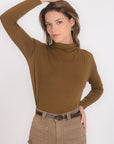 T-SHIRT COL MONTANT - BASSA - KAKI TEE SHIRT NEW KOOKAI Mode Kookai