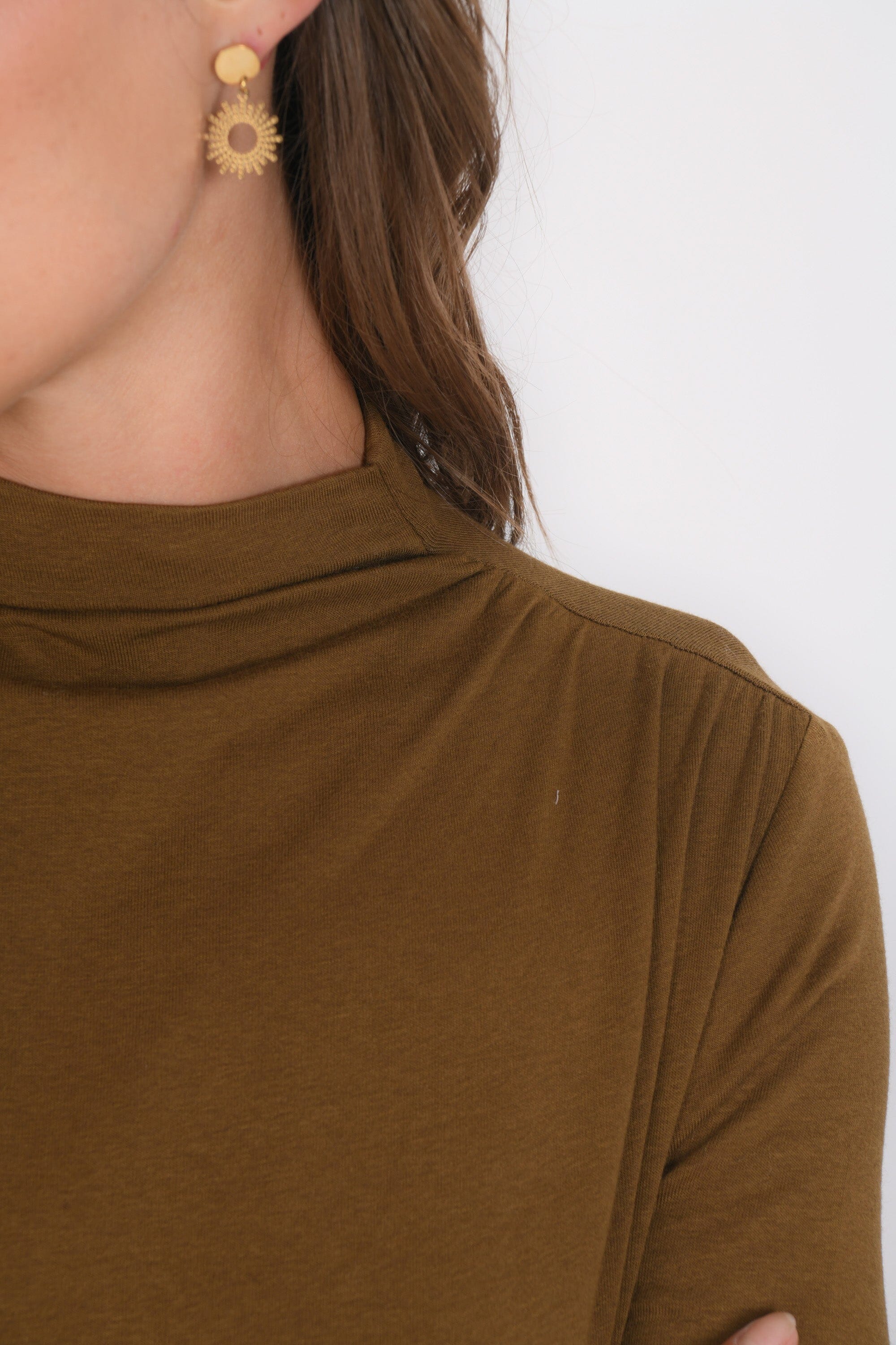 T-SHIRT COL MONTANT - BASSA - KAKI TEE SHIRT NEW KOOKAI Mode Kookai