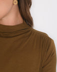 T-SHIRT COL MONTANT - BASSA - KAKI TEE SHIRT NEW KOOKAI Mode Kookai