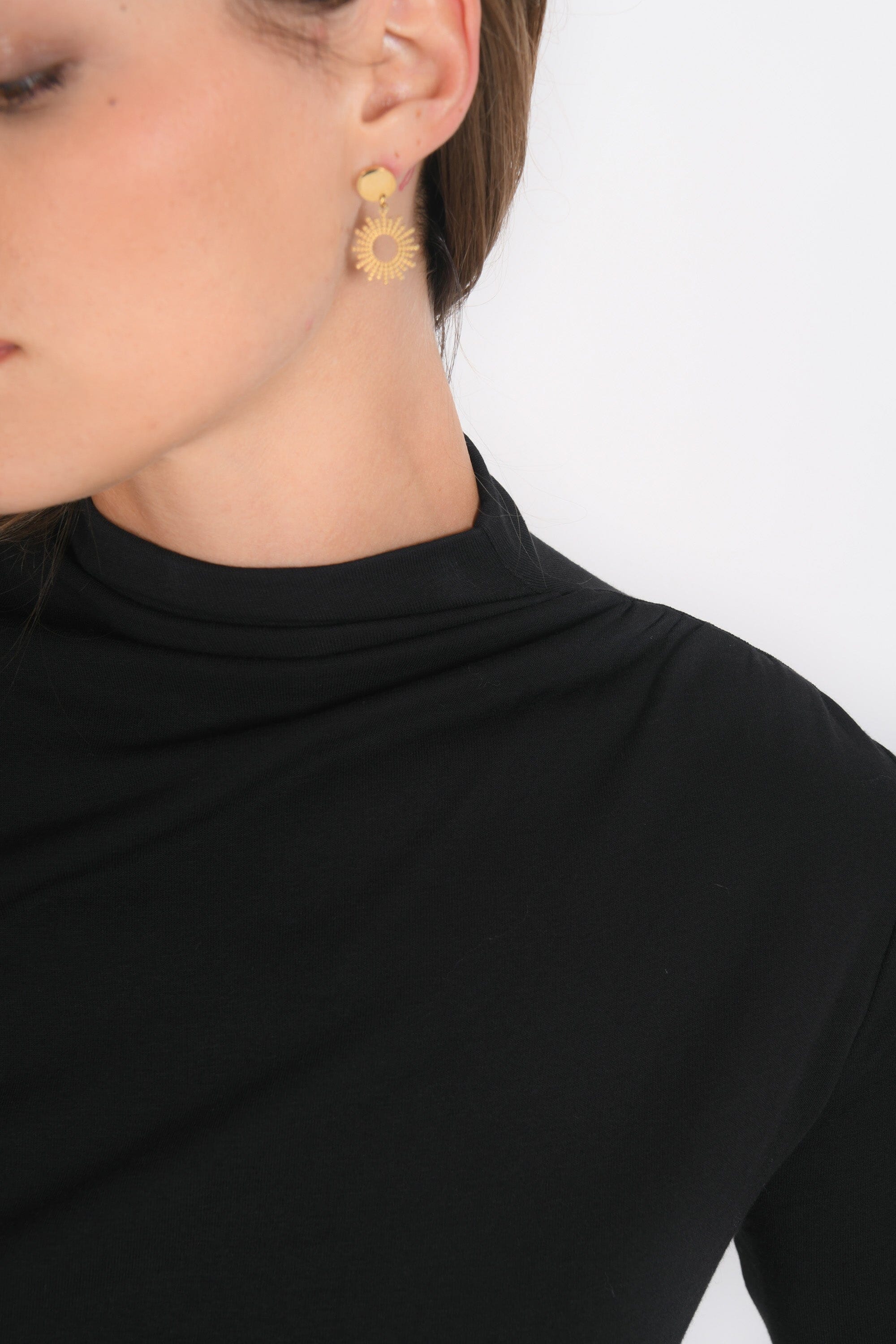 T-SHIRT COL MONTANT - BASSA - NOIR TEE SHIRT NEW KOOKAI Mode Kookai
