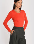 T-SHIRT COL ROND CURT ROUGE TEE SHIRT KOOKAI Mode Kookai