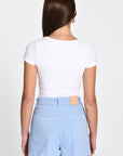 T-SHIRT COL U VIRGINIE BLANC TEE SHIRT KOOKAI Mode Kookai