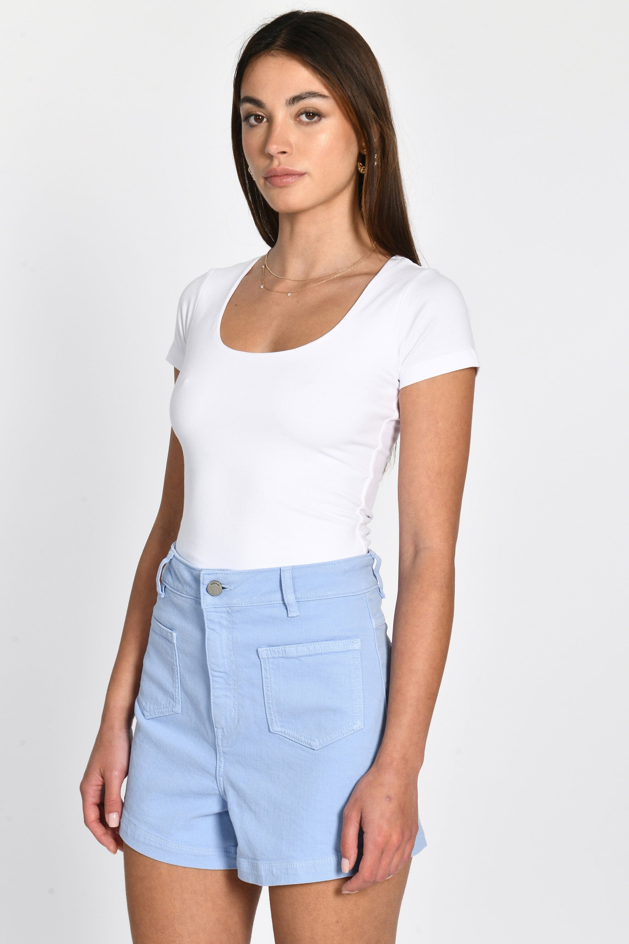 T-SHIRT COL U VIRGINIE BLANC TEE SHIRT KOOKAI Mode Kookai