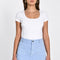 T-SHIRT COL U VIRGINIE BLANC TEE SHIRT KOOKAI Mode Kookai