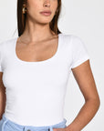 T-SHIRT COL U VIRGINIE BLANC TEE SHIRT KOOKAI Mode Kookai