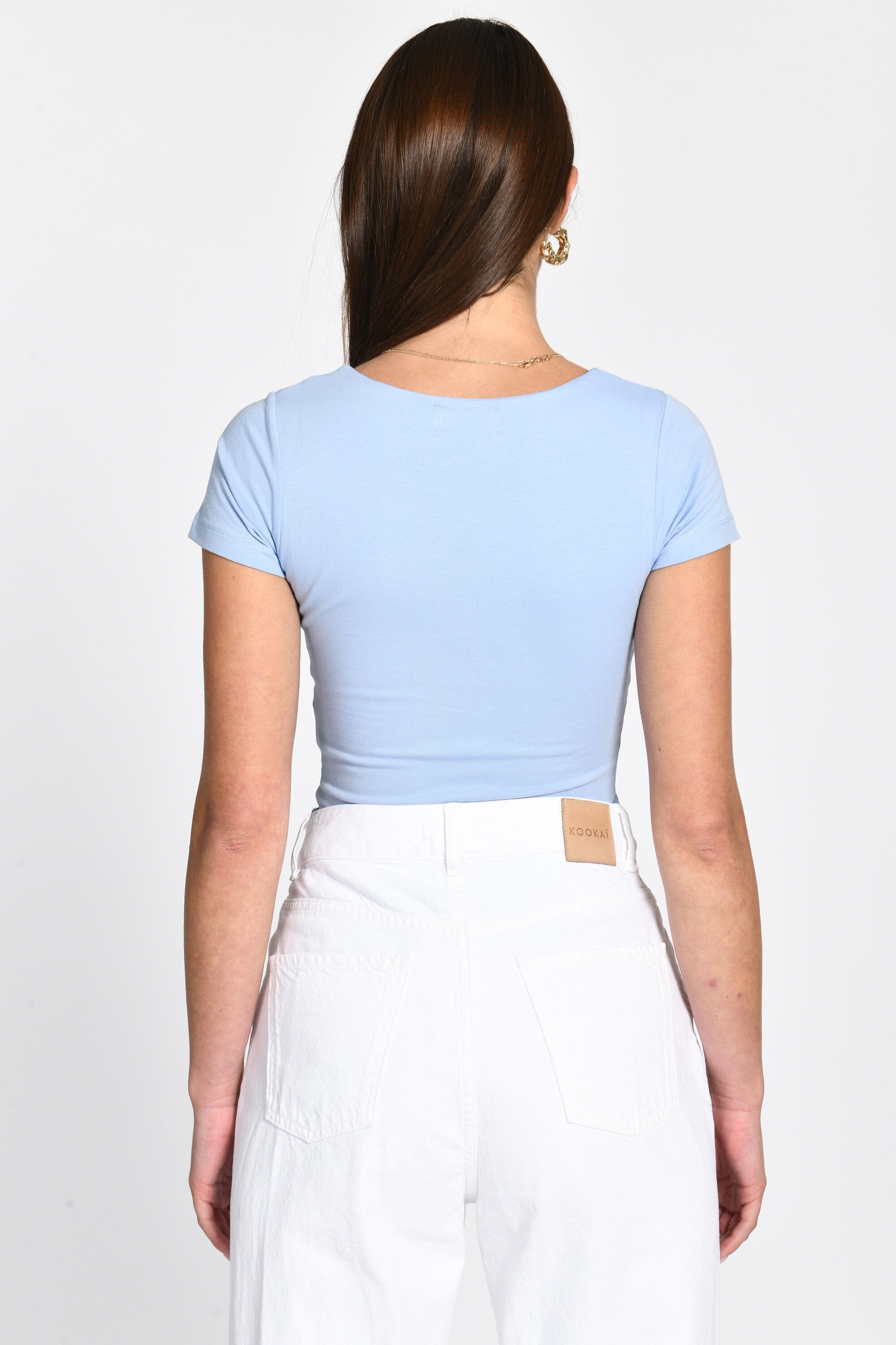 T-SHIRT COL U VIRGINIE CIEL TEE SHIRT KOOKAI Mode Kookai
