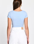 T-SHIRT COL U VIRGINIE CIEL TEE SHIRT KOOKAI Mode Kookai