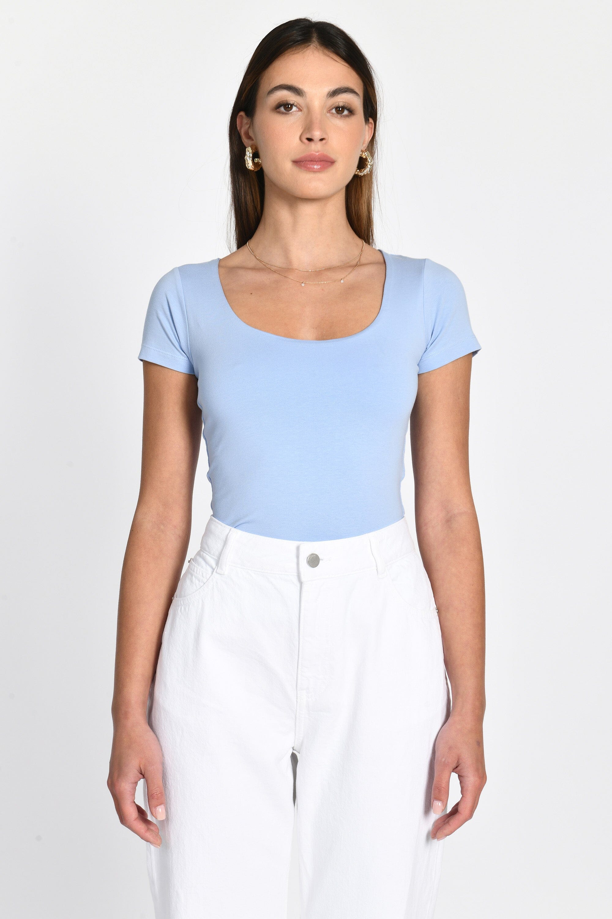 T-SHIRT COL U VIRGINIE CIEL TEE SHIRT KOOKAI Mode Kookai