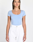 T-SHIRT COL U VIRGINIE CIEL TEE SHIRT KOOKAI Mode Kookai