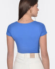 T-SHIRT COL U VIRGINIE CYAN TEE SHIRT KOOKAI Mode Kookai