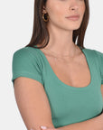 T-SHIRT COL U VIRGINIE EMERAUDE TEE SHIRT KOOKAI Mode Kookai