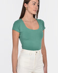 T-SHIRT COL U VIRGINIE EMERAUDE TEE SHIRT KOOKAI Mode Kookai