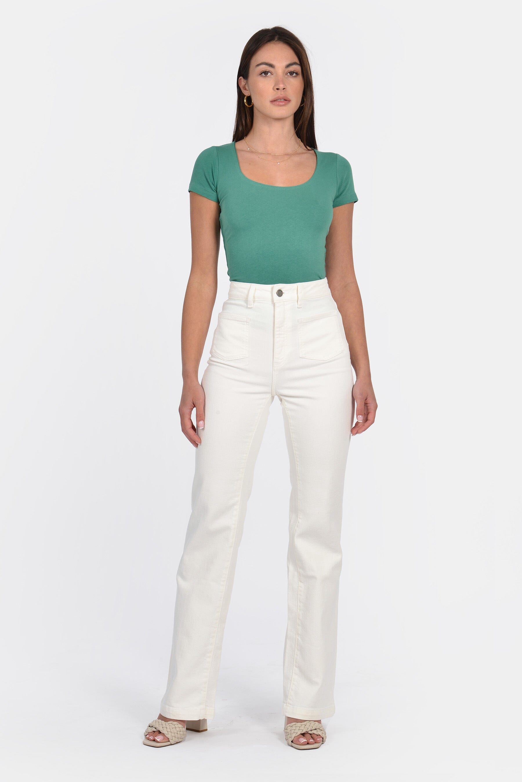 T-SHIRT COL U VIRGINIE EMERAUDE TEE SHIRT KOOKAI Mode Kookai